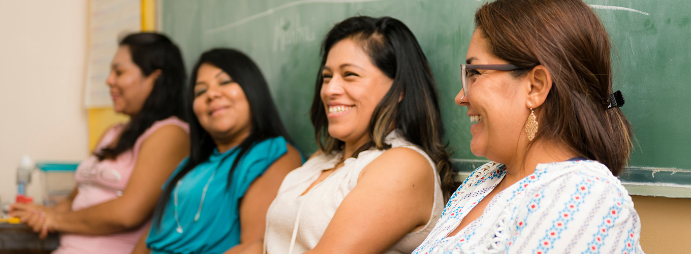 women talking in a group
