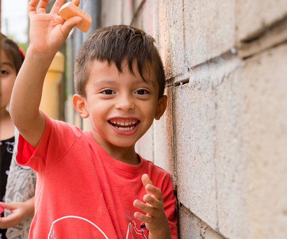a little boy smiling