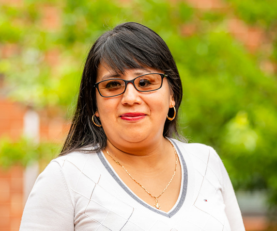 woman with glasses